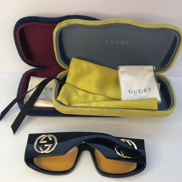 New 💯 Original Gucci Yellow Square Unisex Sunglasses GG1251S 001 - Picture 9 of 17